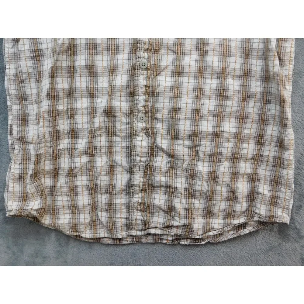 The North Face A5 Series Shirt Men Medium Brown Plaid Short Sleeve Button Hiking
